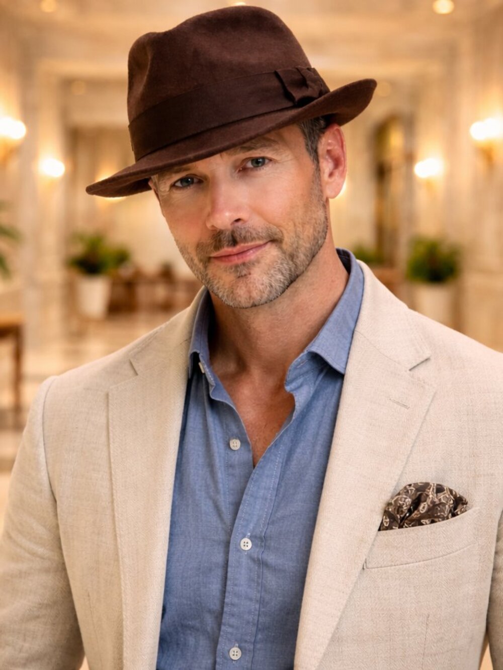 Vintage Country Gentleman Brown Felt Fedora – Classic Men’s Hat | Wide Brim